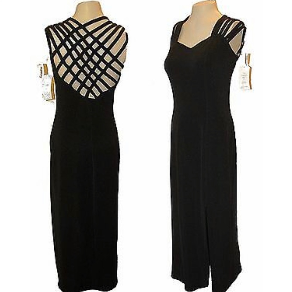 JS Collections Black Strappy Dress Evening